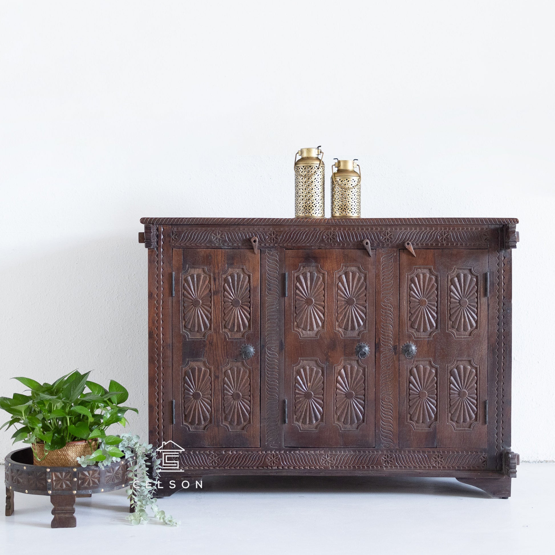 Naina Hand Carved Wooden Sideboard