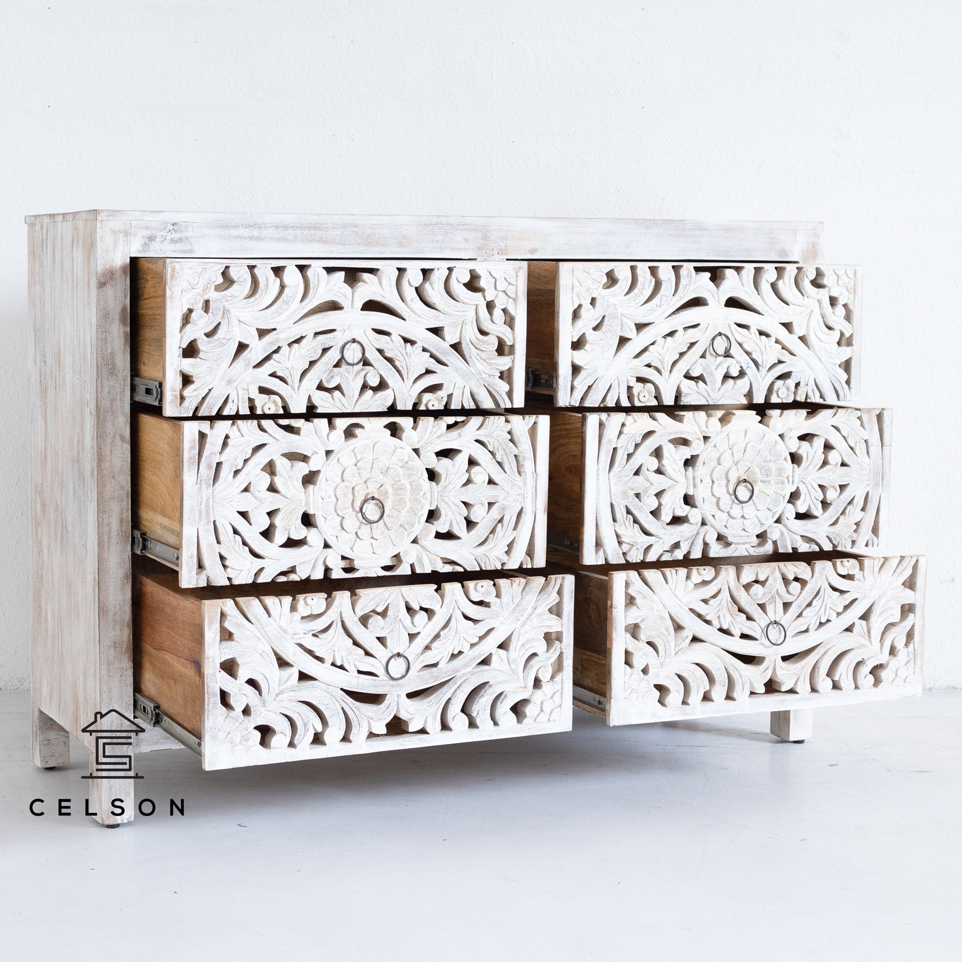 Elyana Carved Wooden Dresser