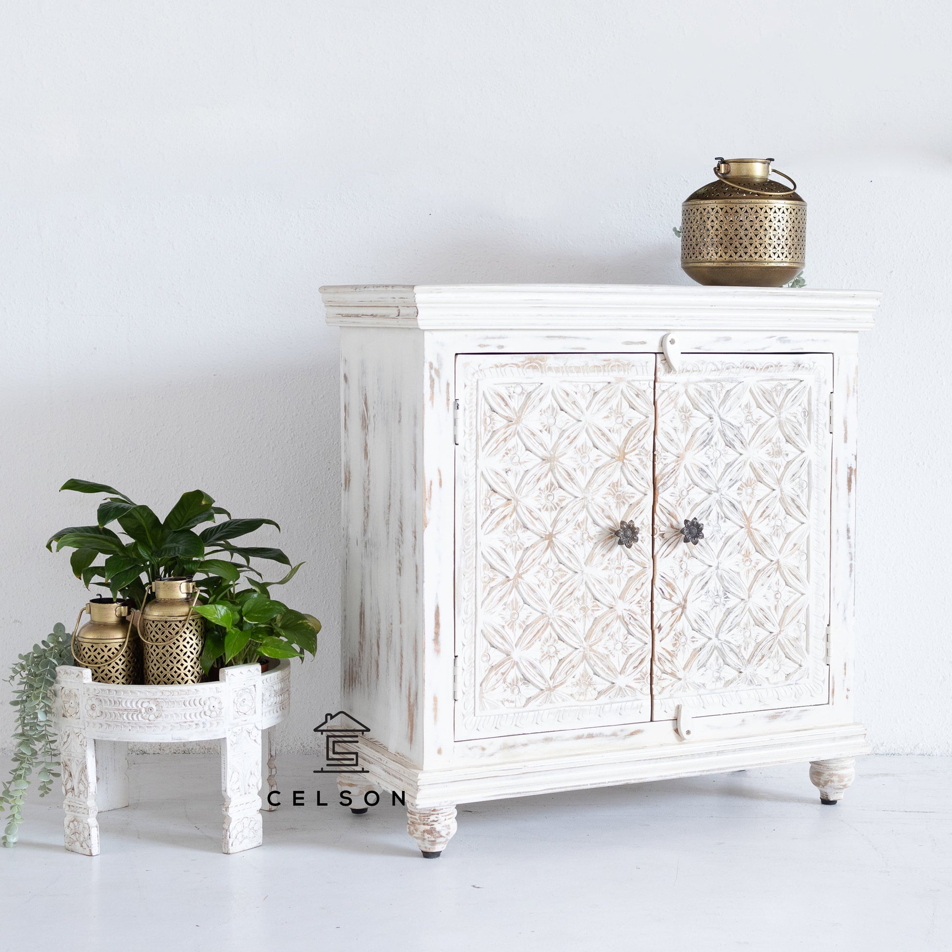 Ashi Carved Wooden Cabinet