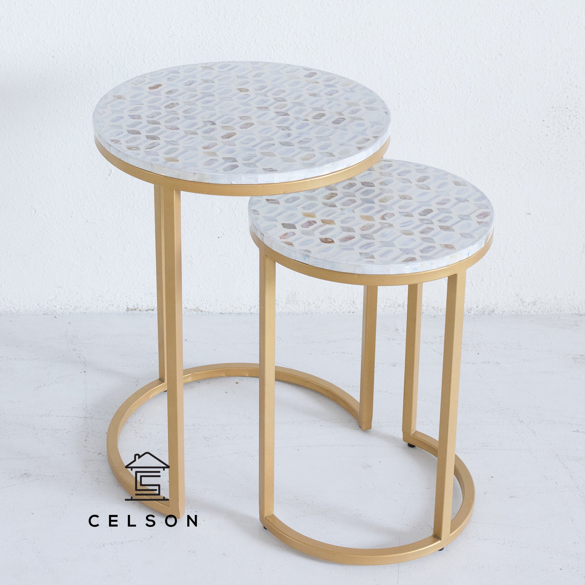 Omar Mother of Pearl Inlay Nesting Table Set