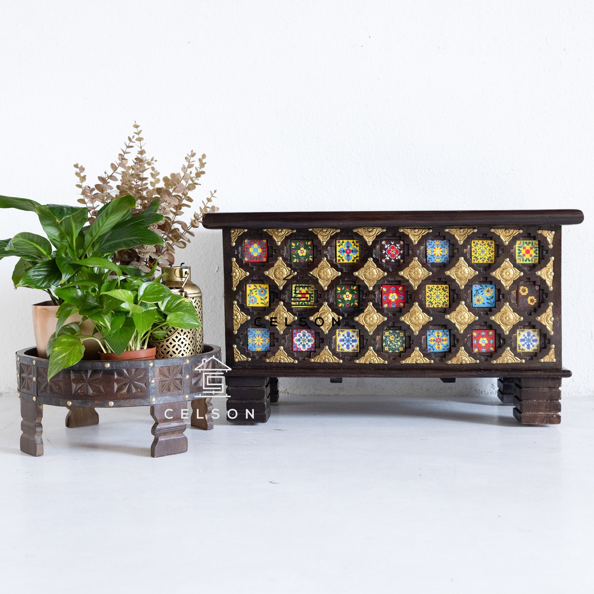 Yuvi Brass & Tile Heritage Trunk