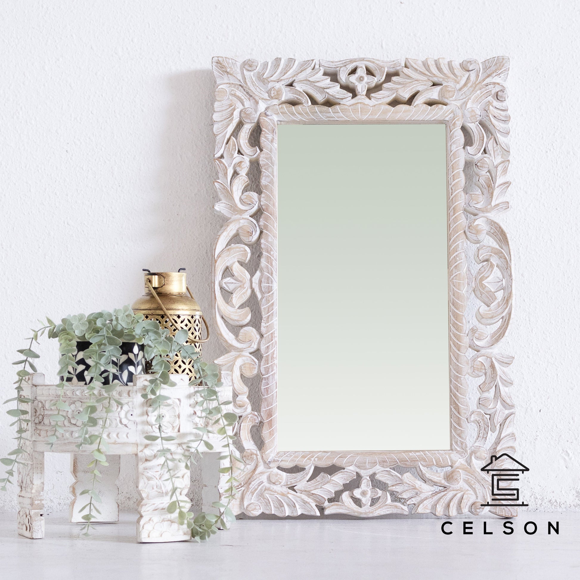 Kiyana Carved Distrssed Mirror
