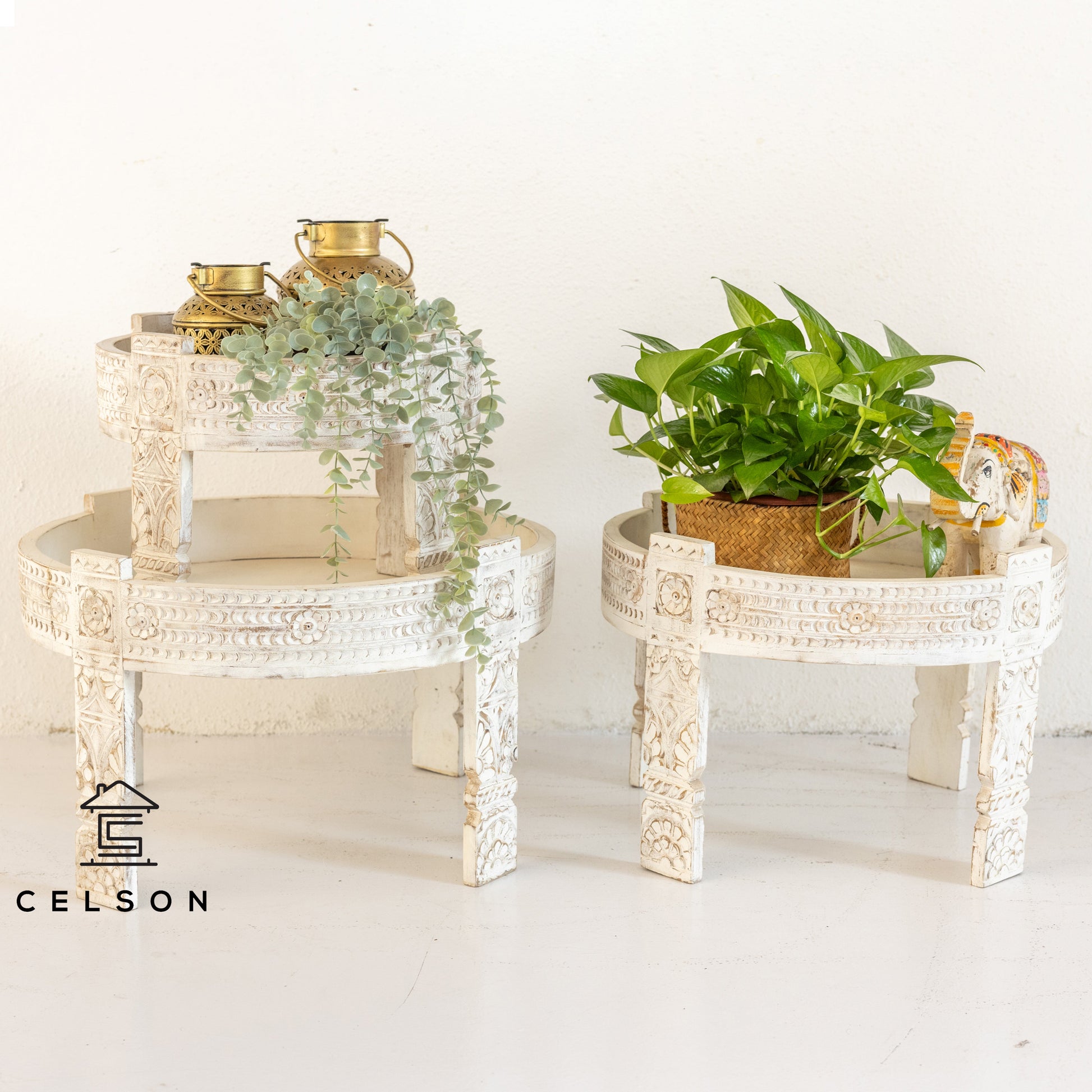 Hari Carved Chakki Table