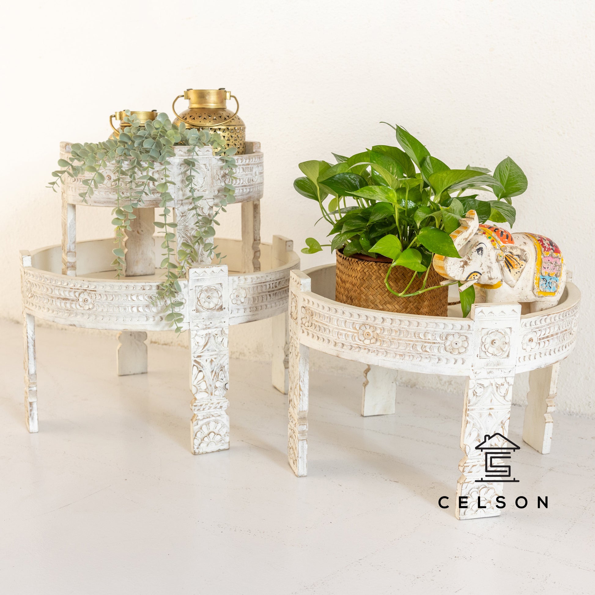 Hari Carved Chakki Table