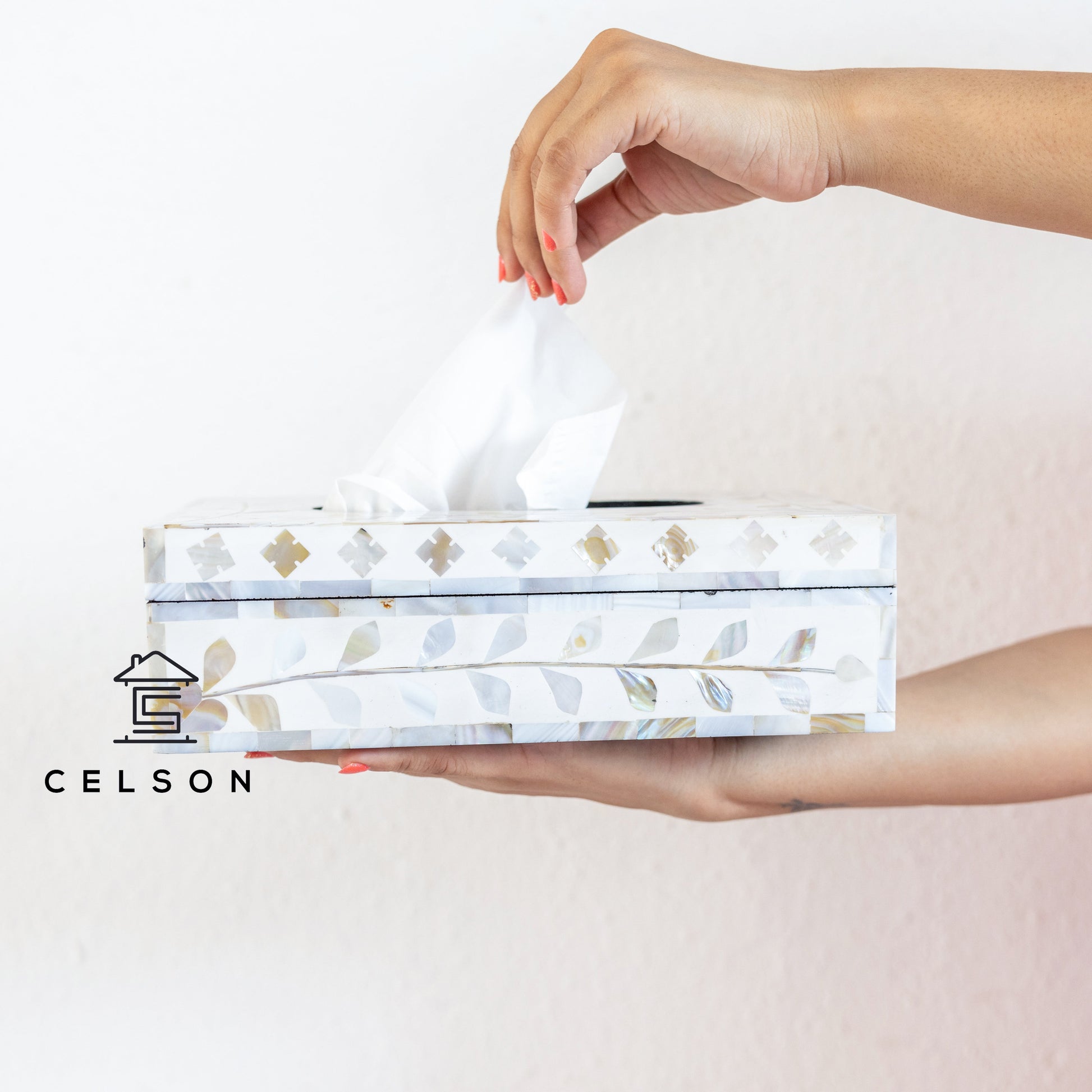 Obie MOP Inlay Tissue Box