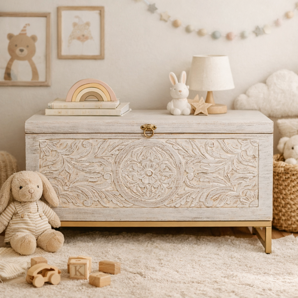 Yana Carved Storage Trunk