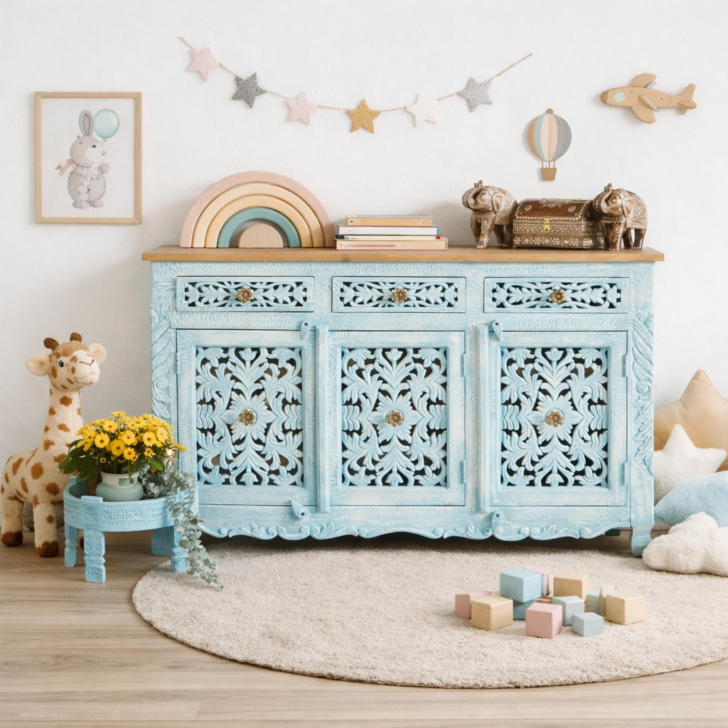 Deepak Hand Carved Wooden Sideboard