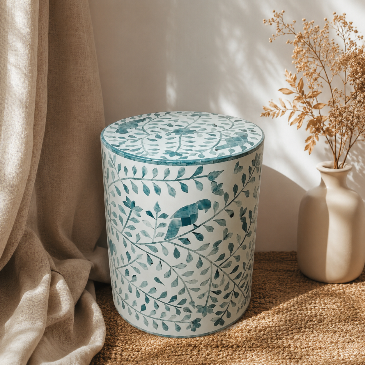 Davis Bone Inlay Stool