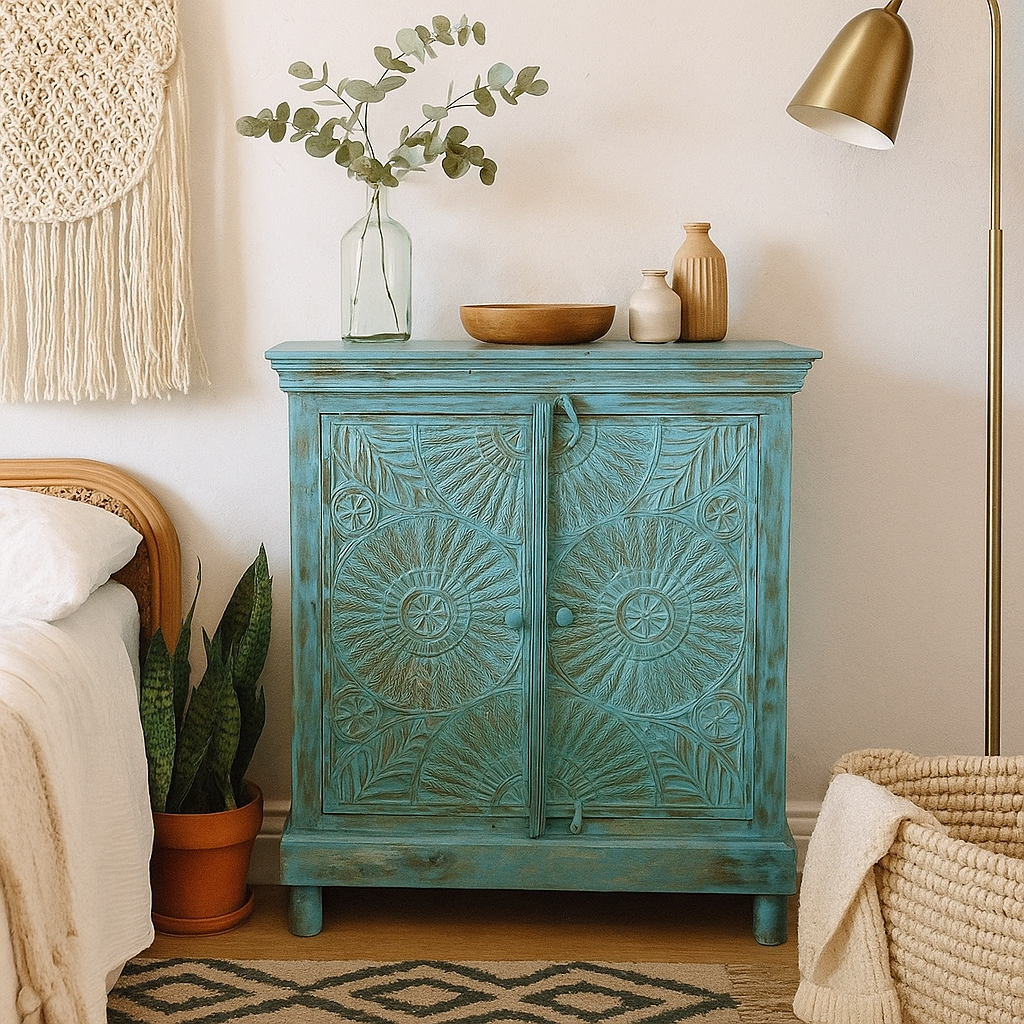 Therica Wooden Carved Chest