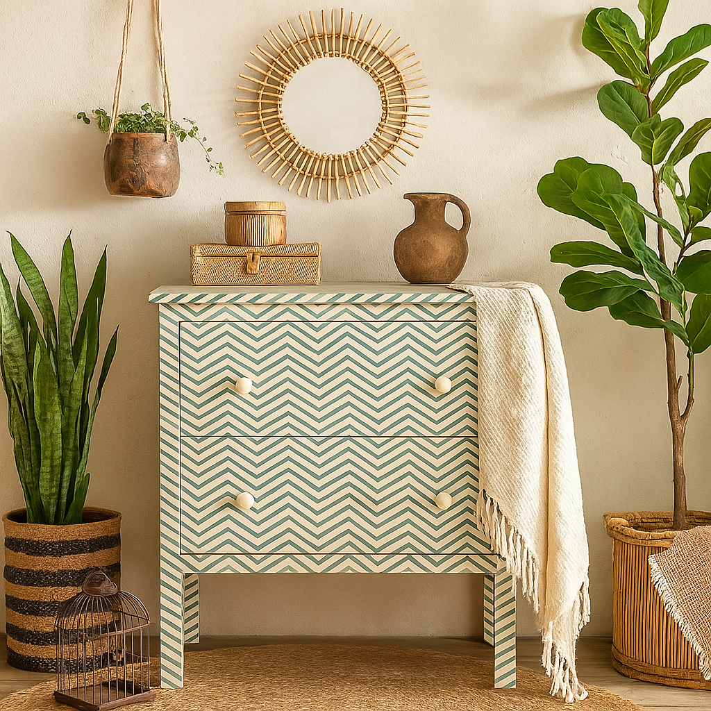 Ales Bone Inlay Chest of Drawer