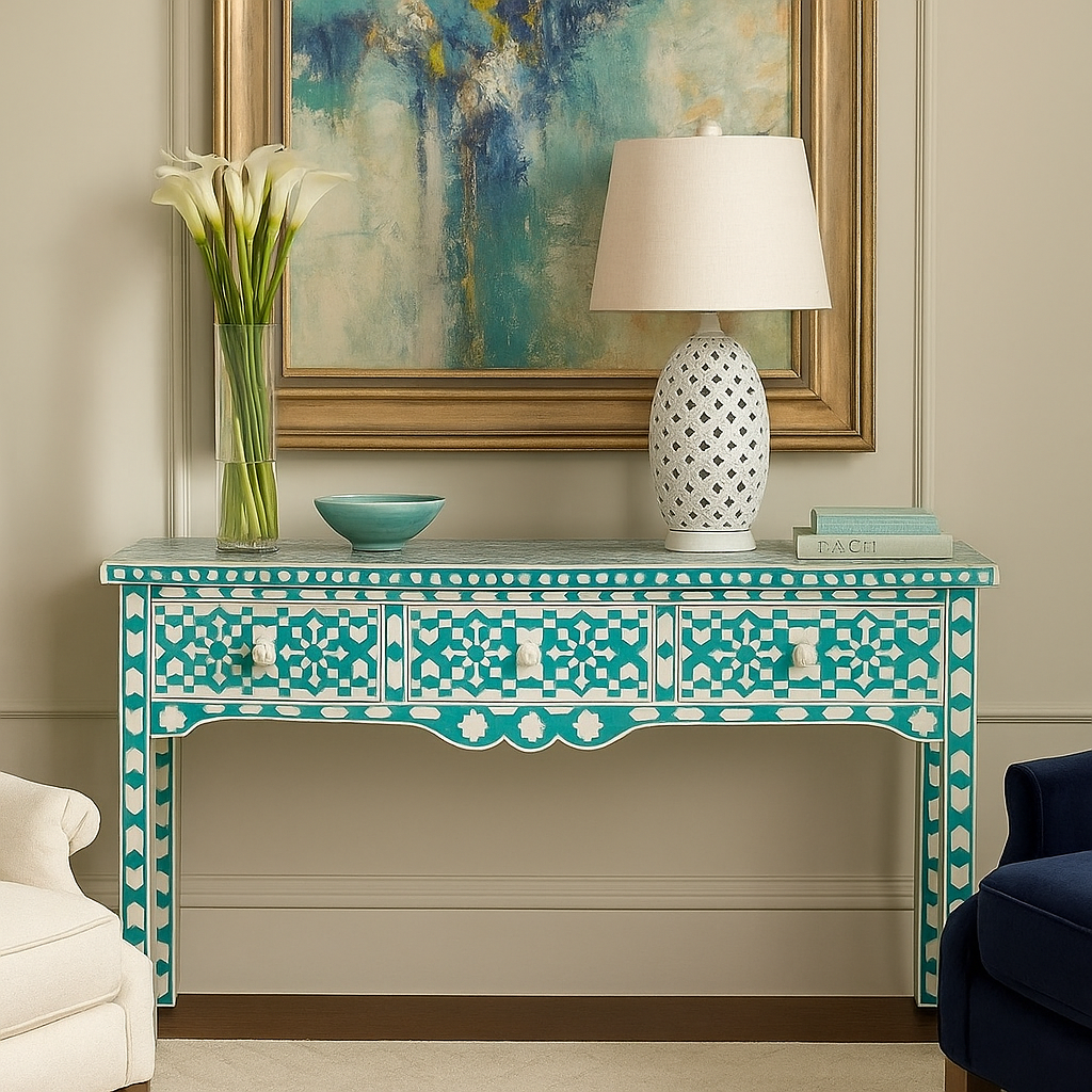JO Bone Inlay Console Table
