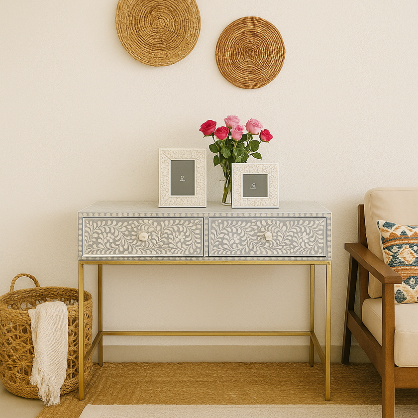 Evie Bone Inlay Console Table