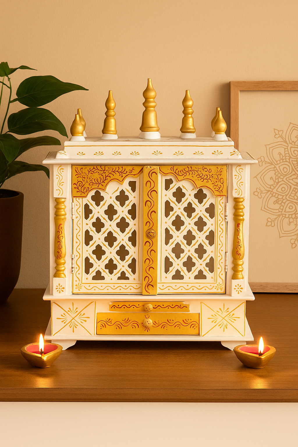 Aastha Wooden Carved Mandir