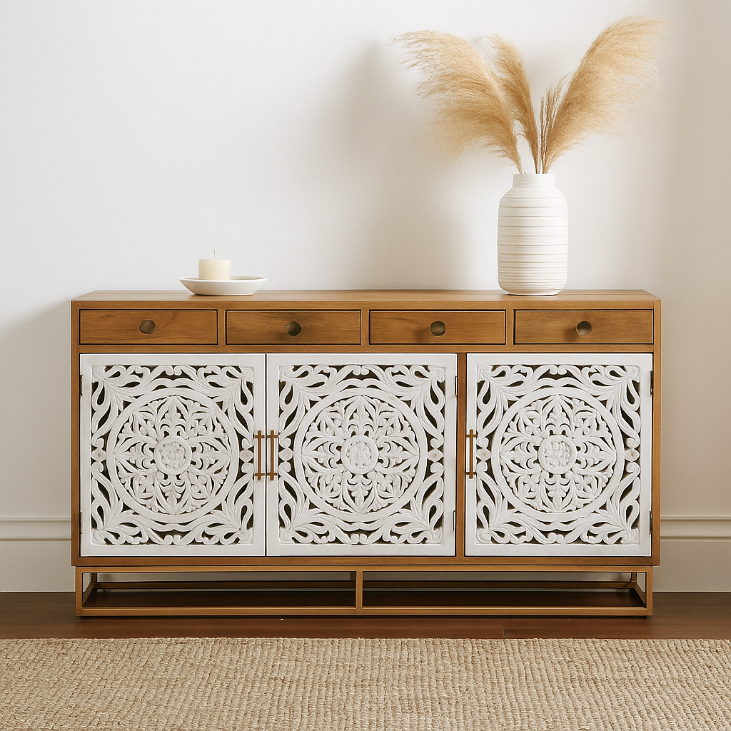 Perry Hand Carved Wooden Buffet