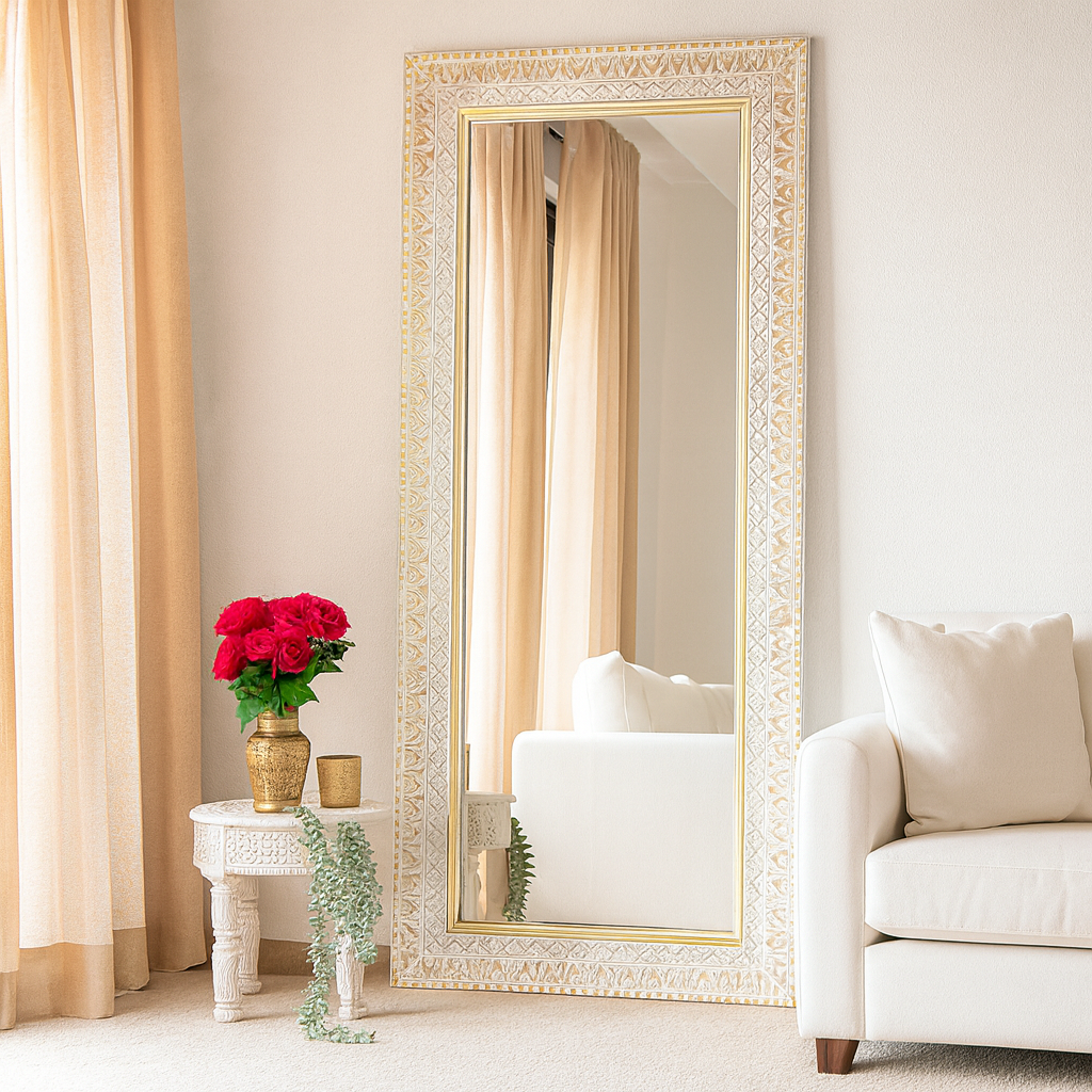 Ruvi Indian White & Gold Mirror
