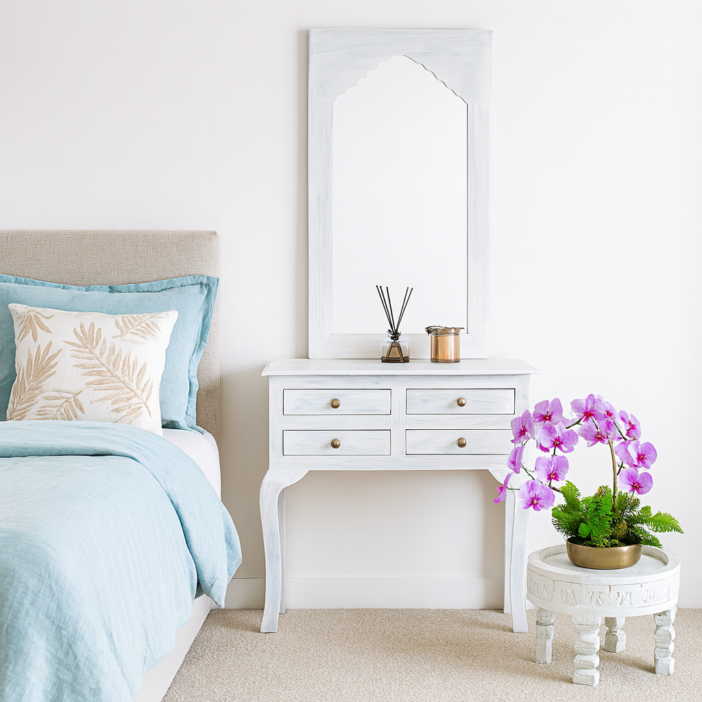 Ben Carved Mirror and Console Set