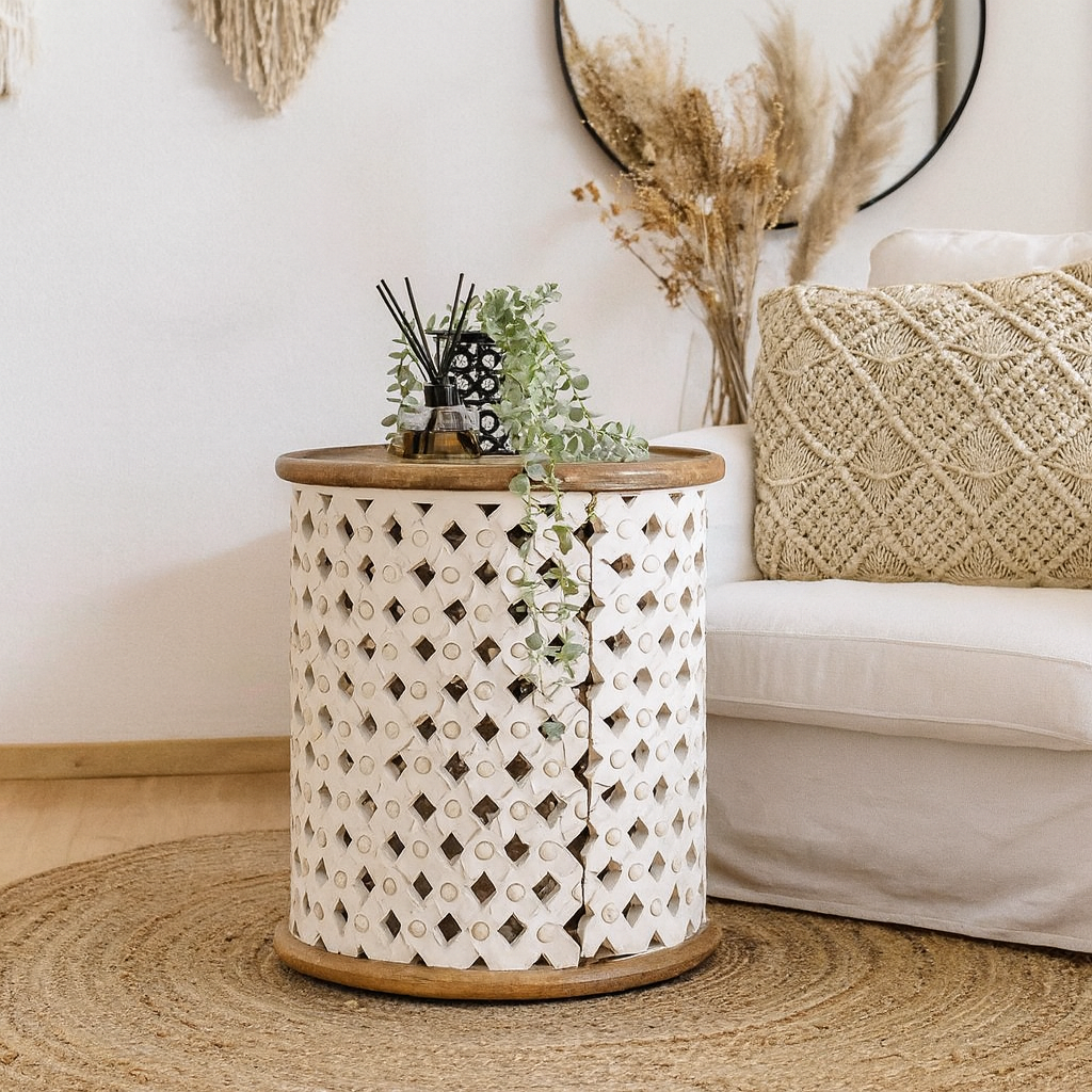 Eva Hand Carved Wooden Table