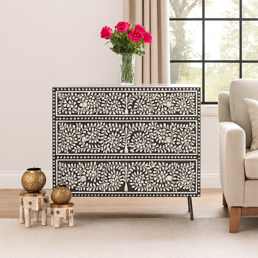 Lavie Bone Inlay Chest of Drawer