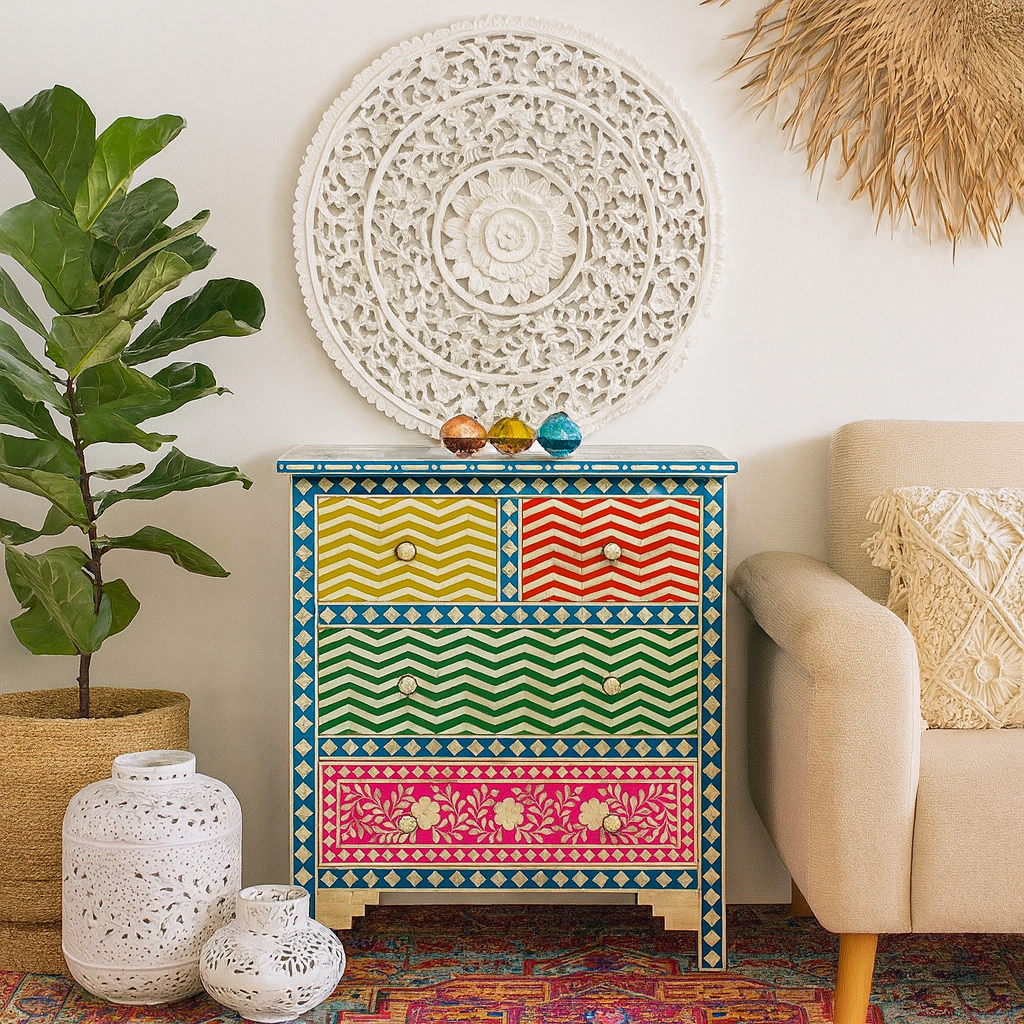 Erika Bone Inlay Chest of Drawers