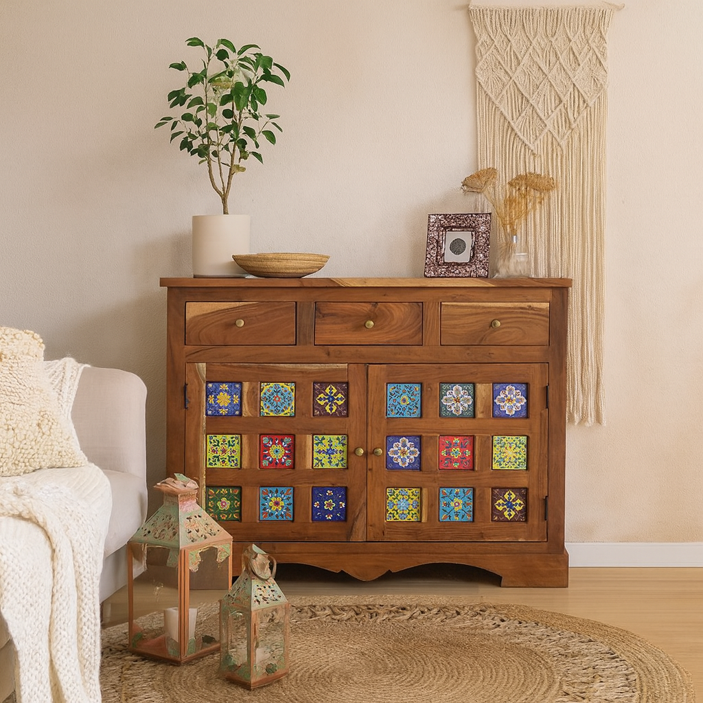 Meena Carved Wooden Cabinet