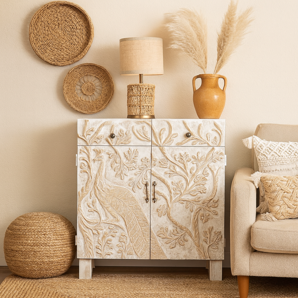 Leo Carved Wooden Cabinet