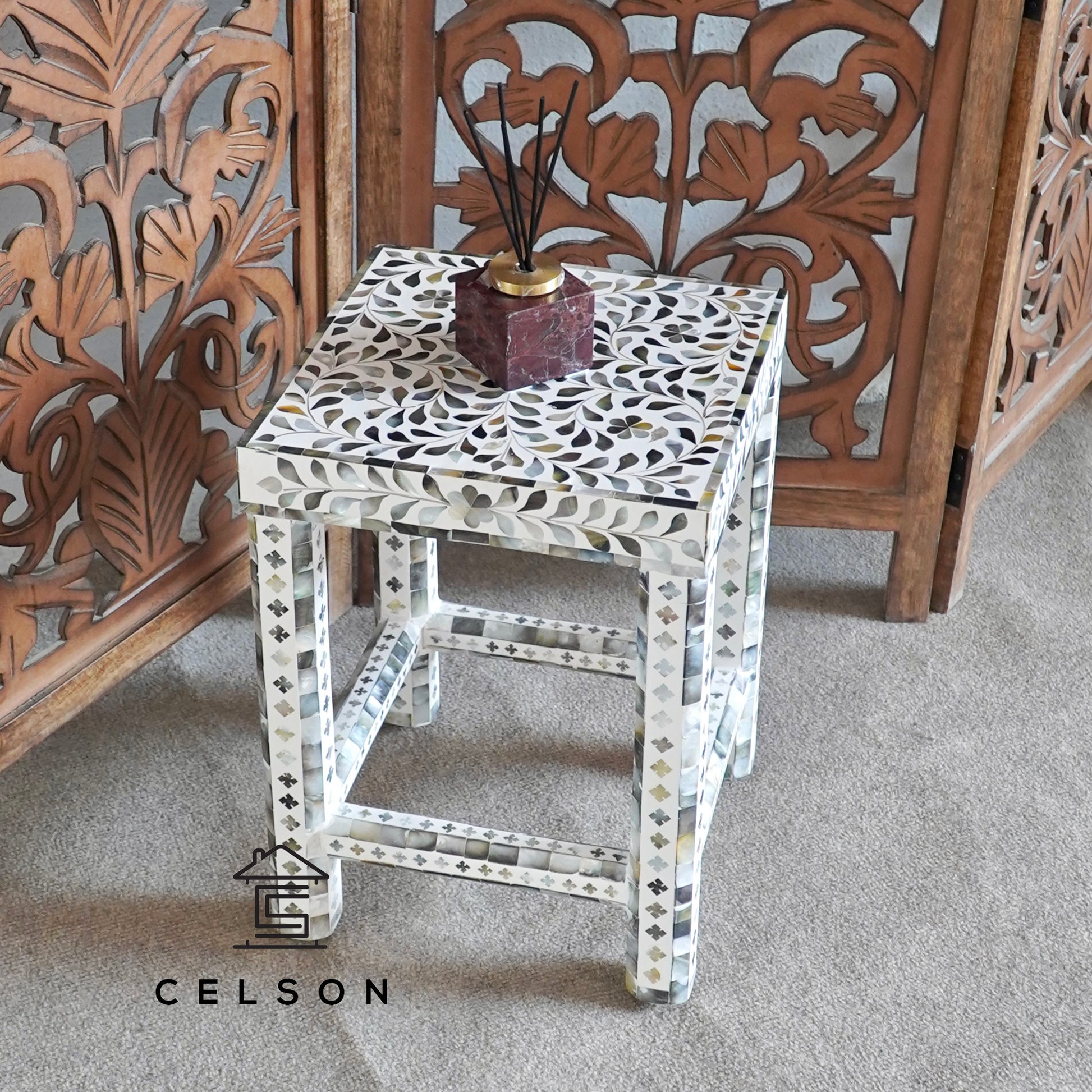 Susan Mother of Pearl Inlay Side Table