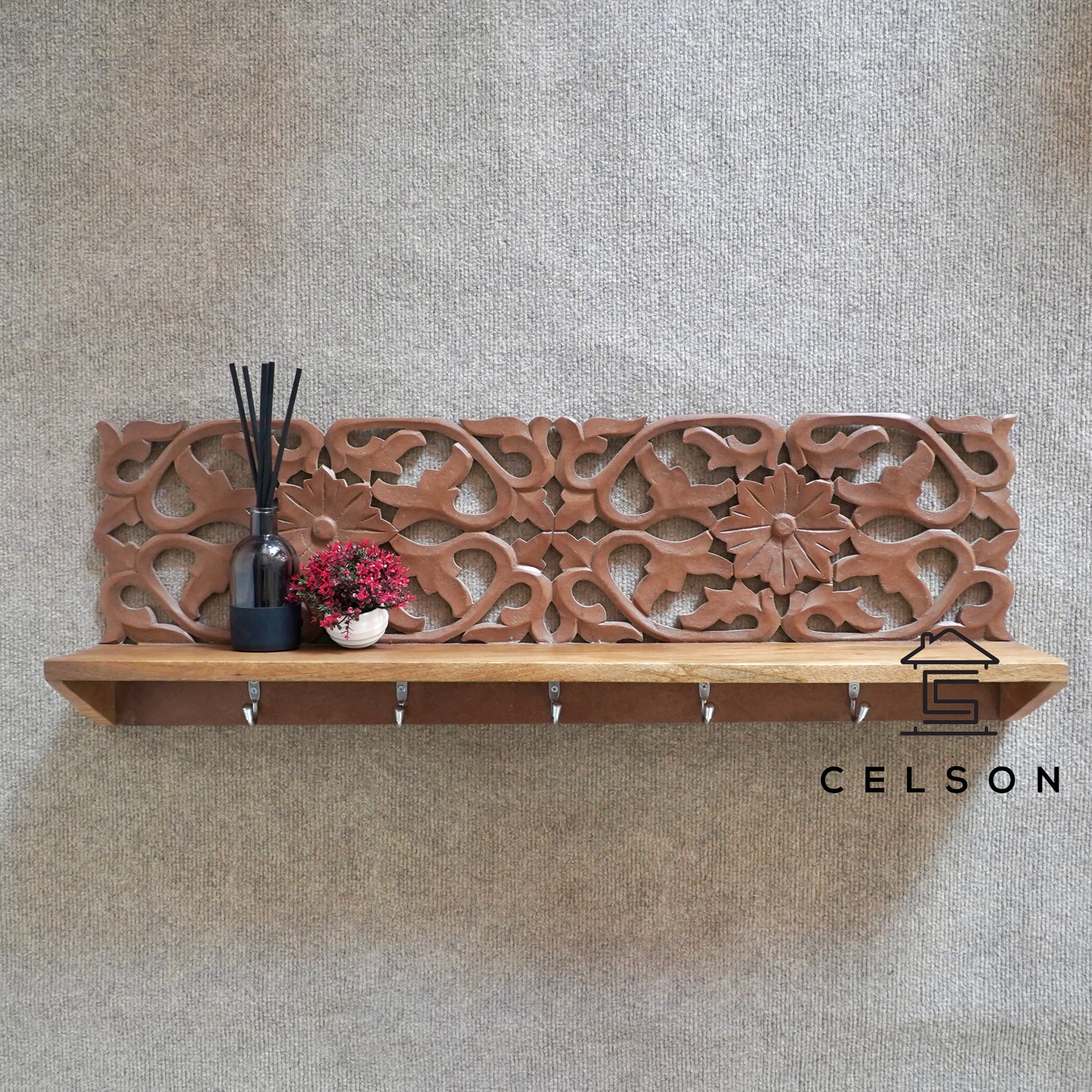 Willam Hand carved Wall Shelf
