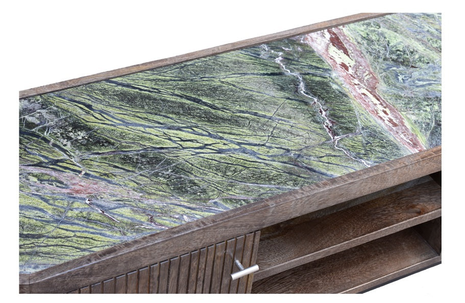 Hugo Wooden TV Cabinet with Marble Top