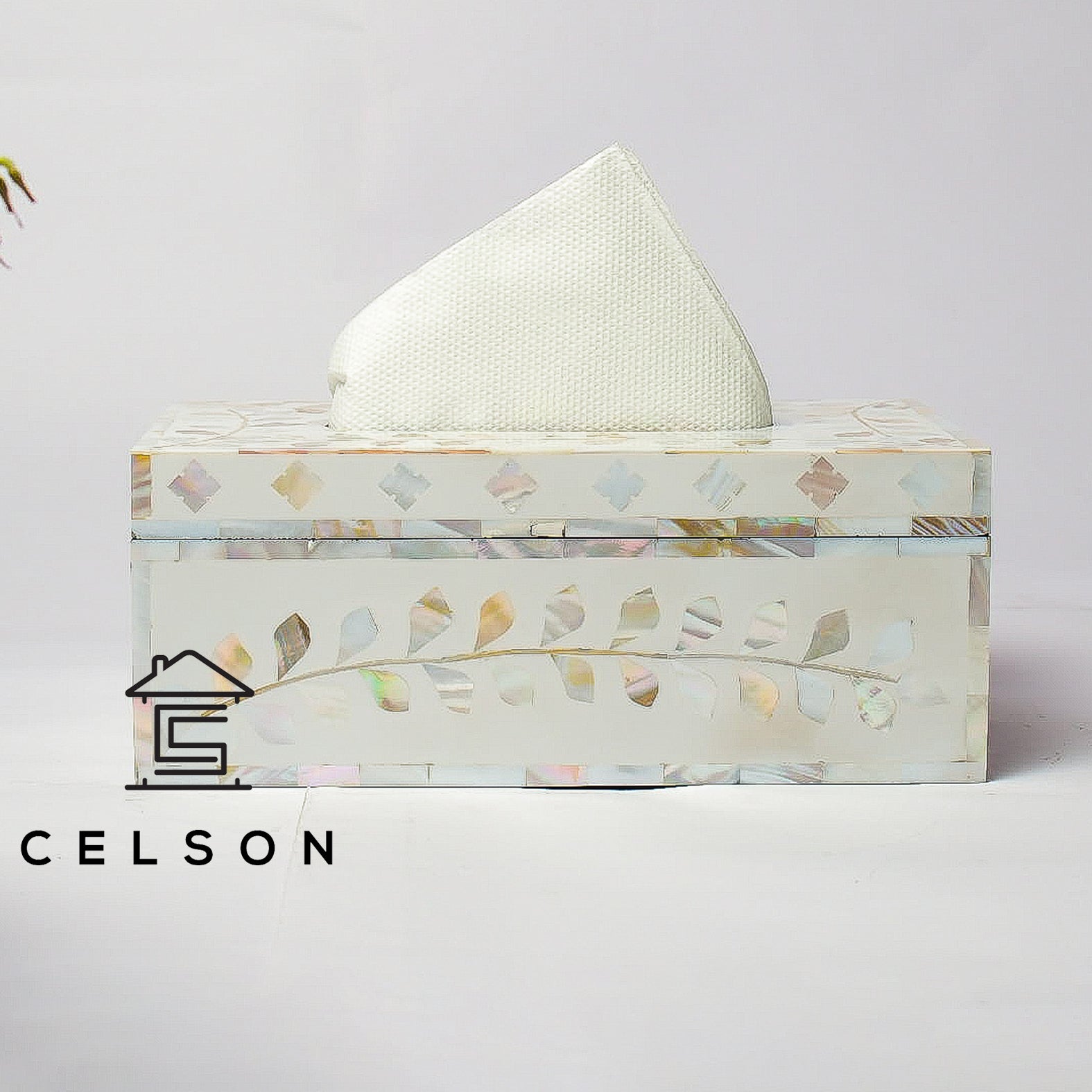 Lyla Mother Of Pearl Tissue Box