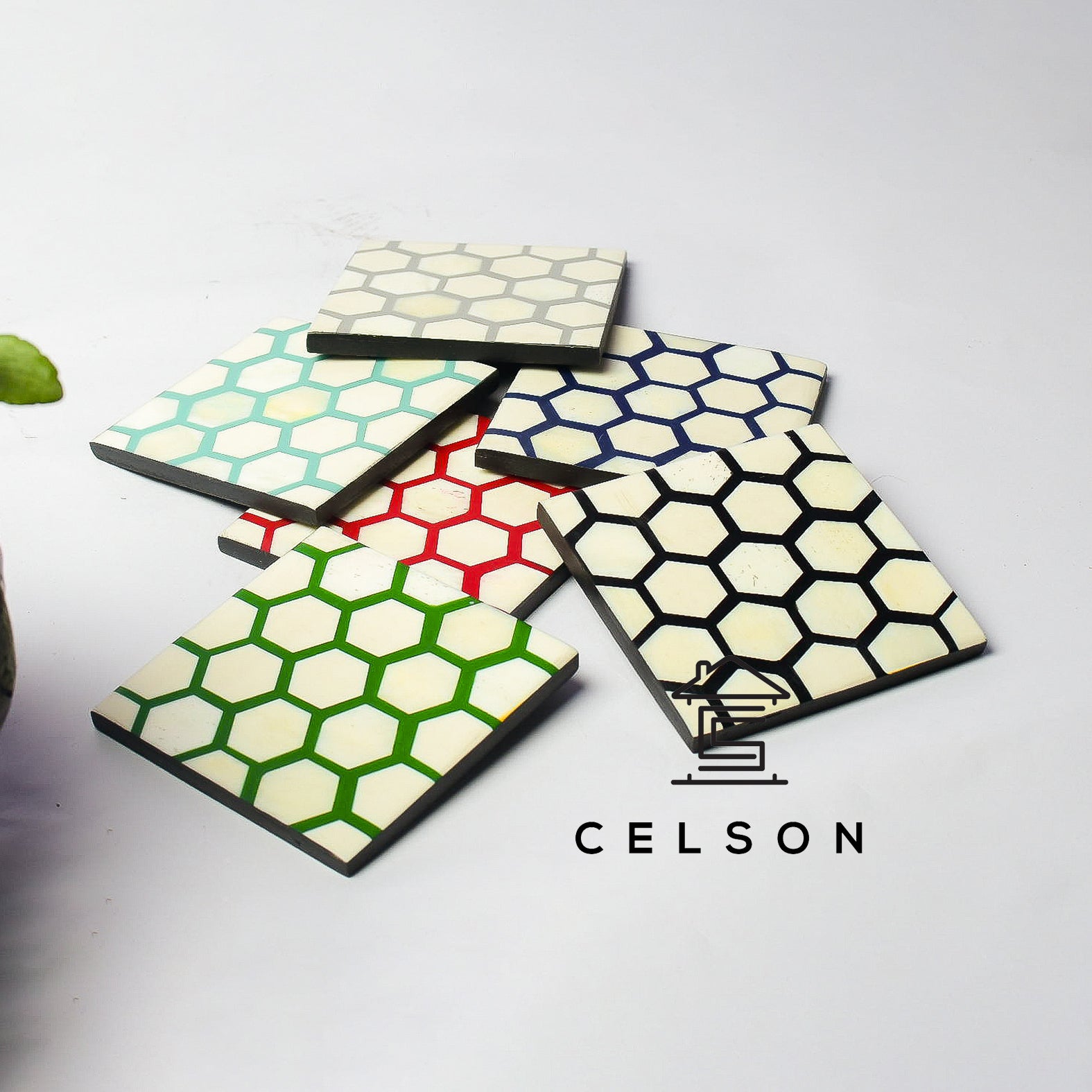 Honey Bone Inlay Coasters