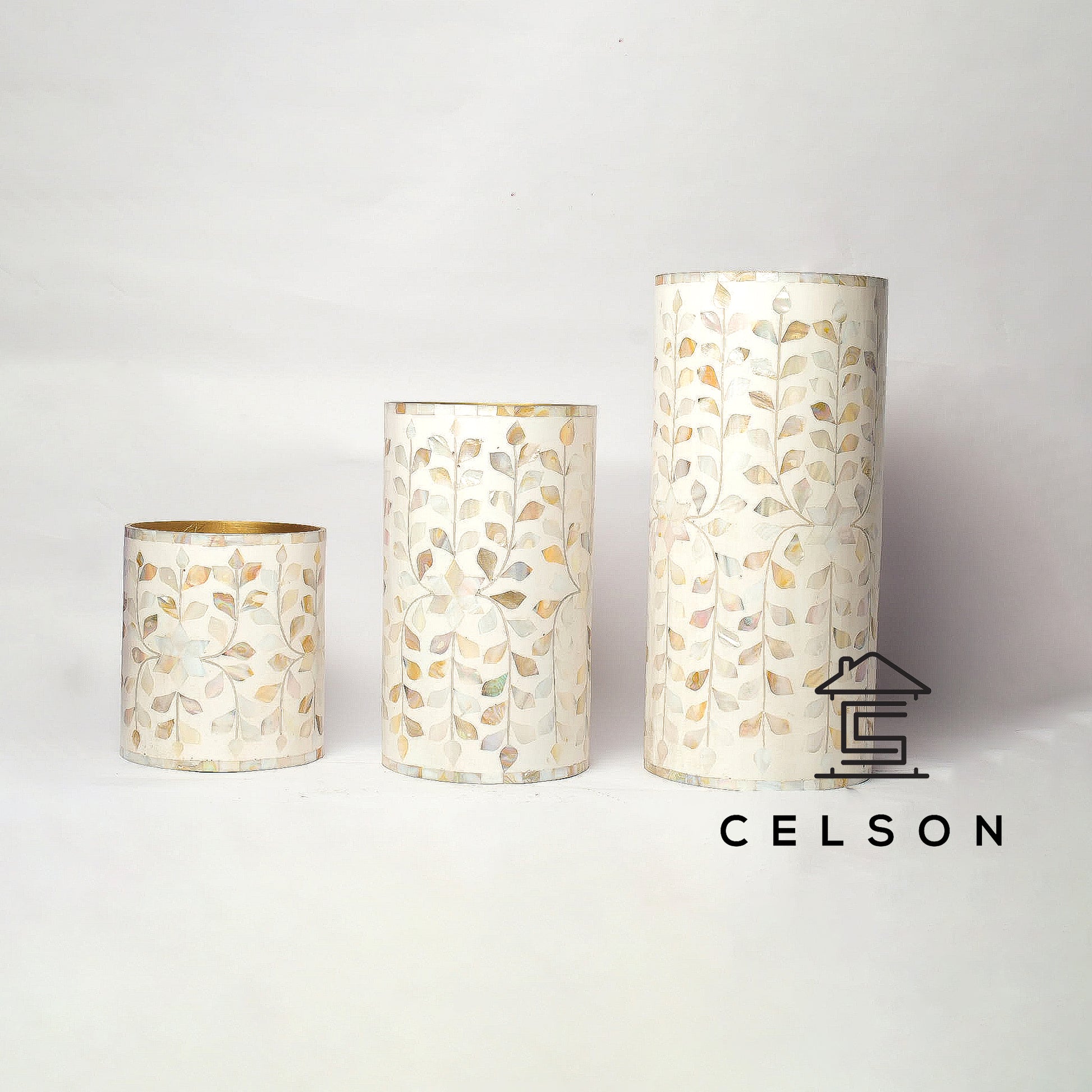 Shea Mother Of Pearl Inlay Vase