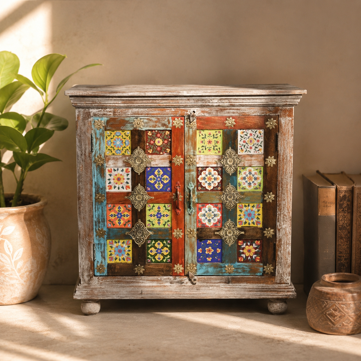 Jen Carved Tile Cabinet