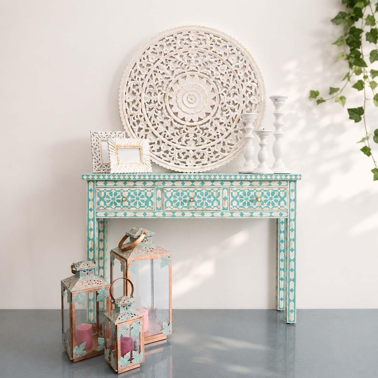 Nida Bone Inlay Console Table