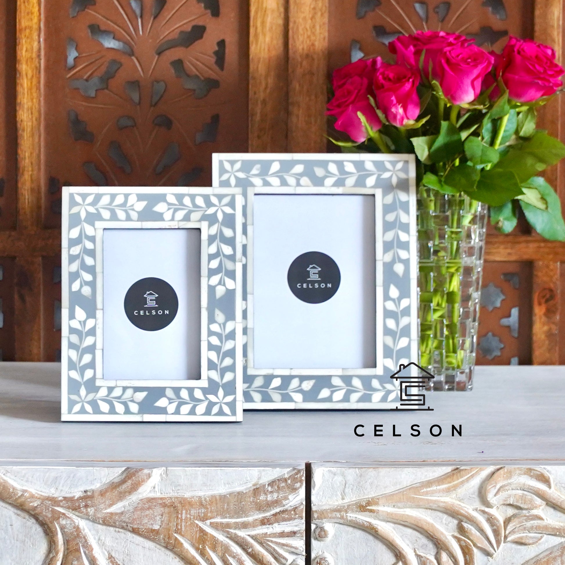 Bushra Bone Inlay Photo Frame