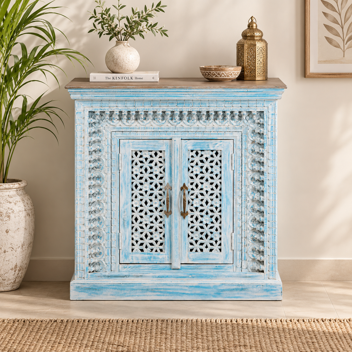 Cleon Hand Carved Wooden Chest