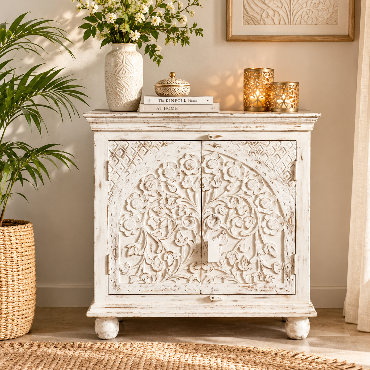Tara Carved Wooden Cabinet