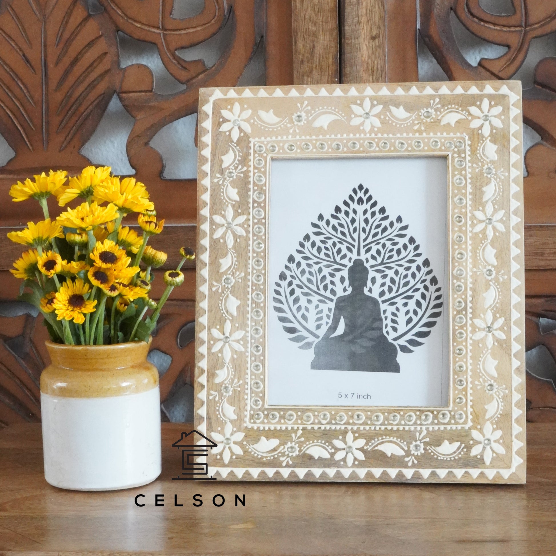 Amber Hand Painted Wooden Photo Frame