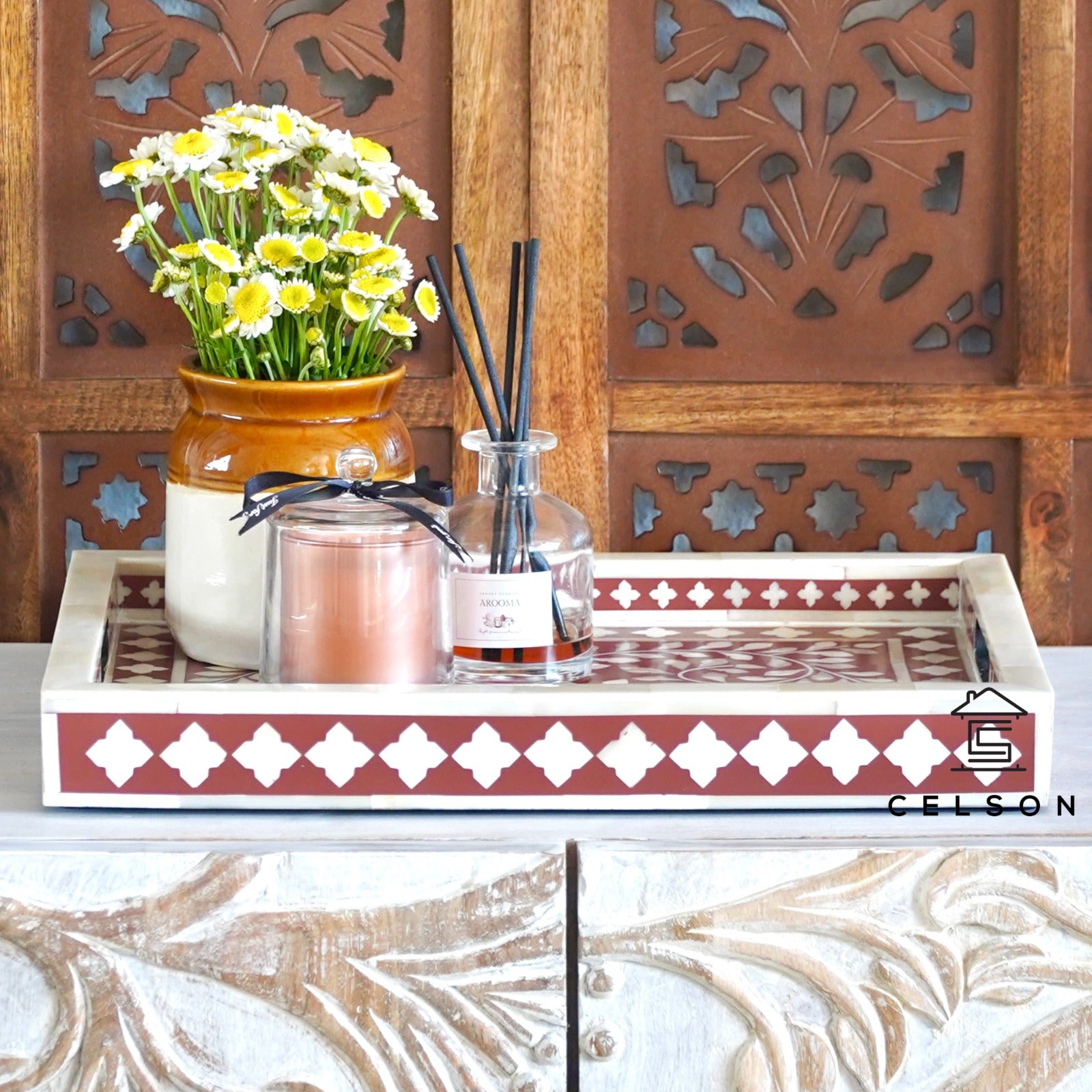 Olivia Bone Inlay Tray