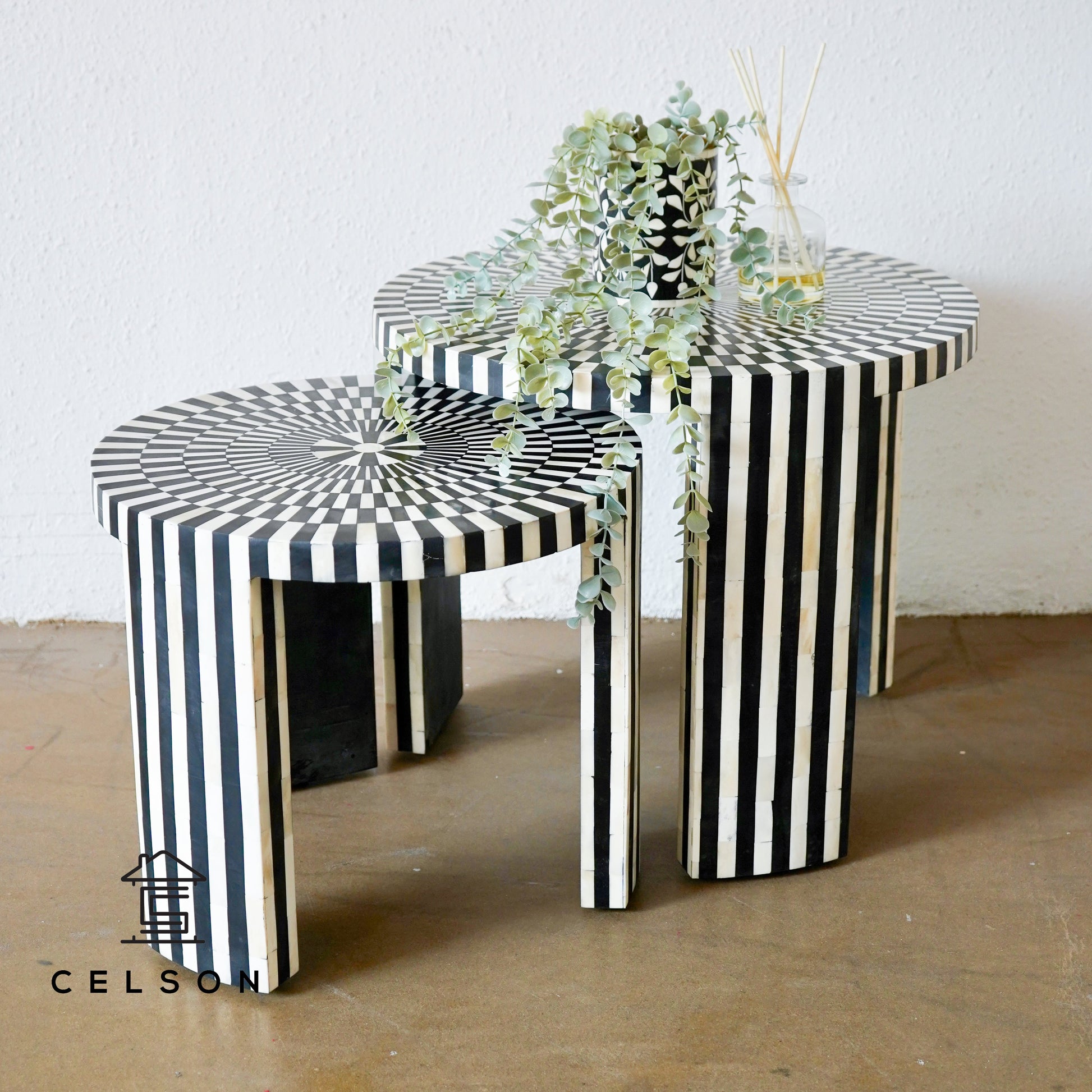 Naina Bone Inlay Nesting Coffee Table