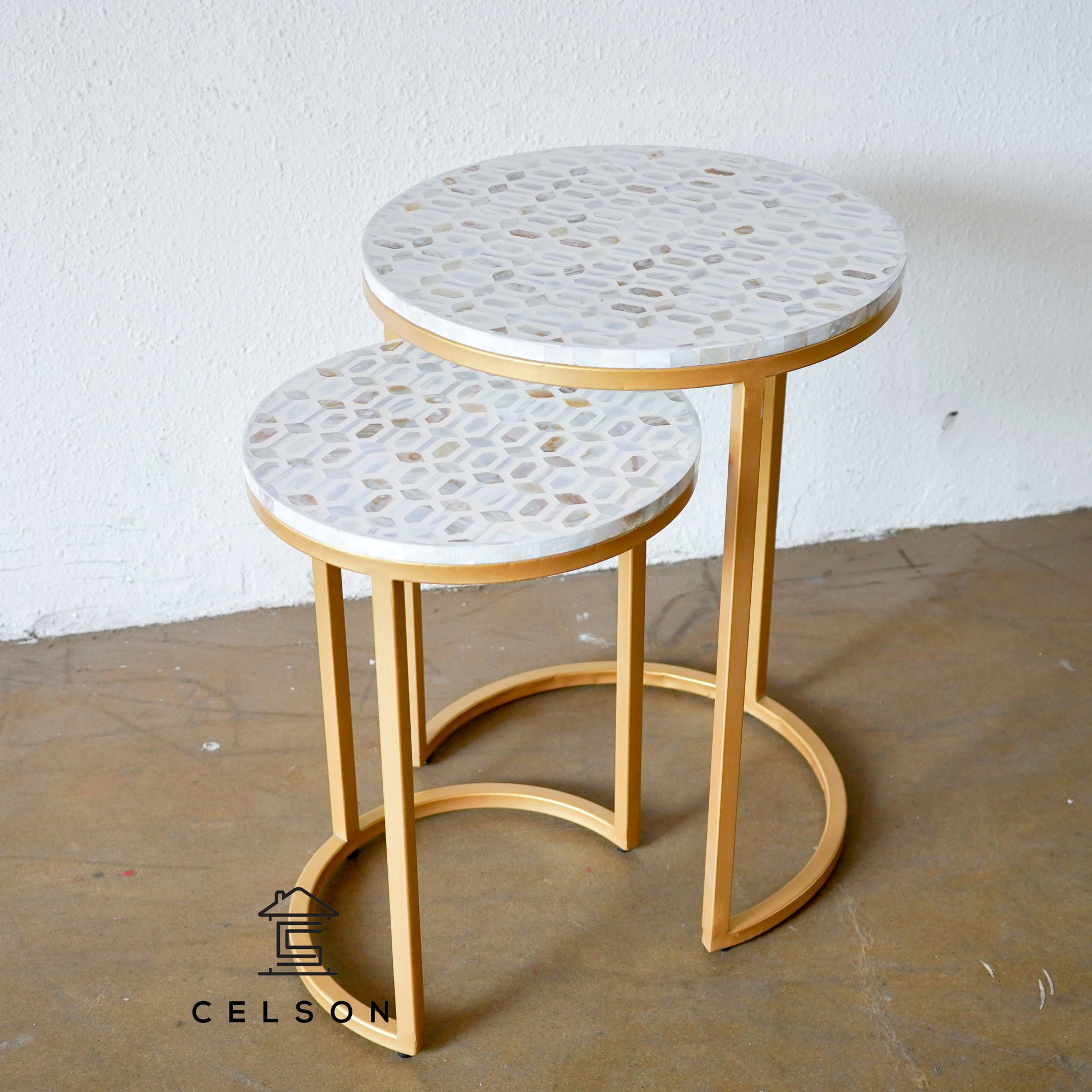 Omar Mother of Pearl Inlay Nesting Table Set