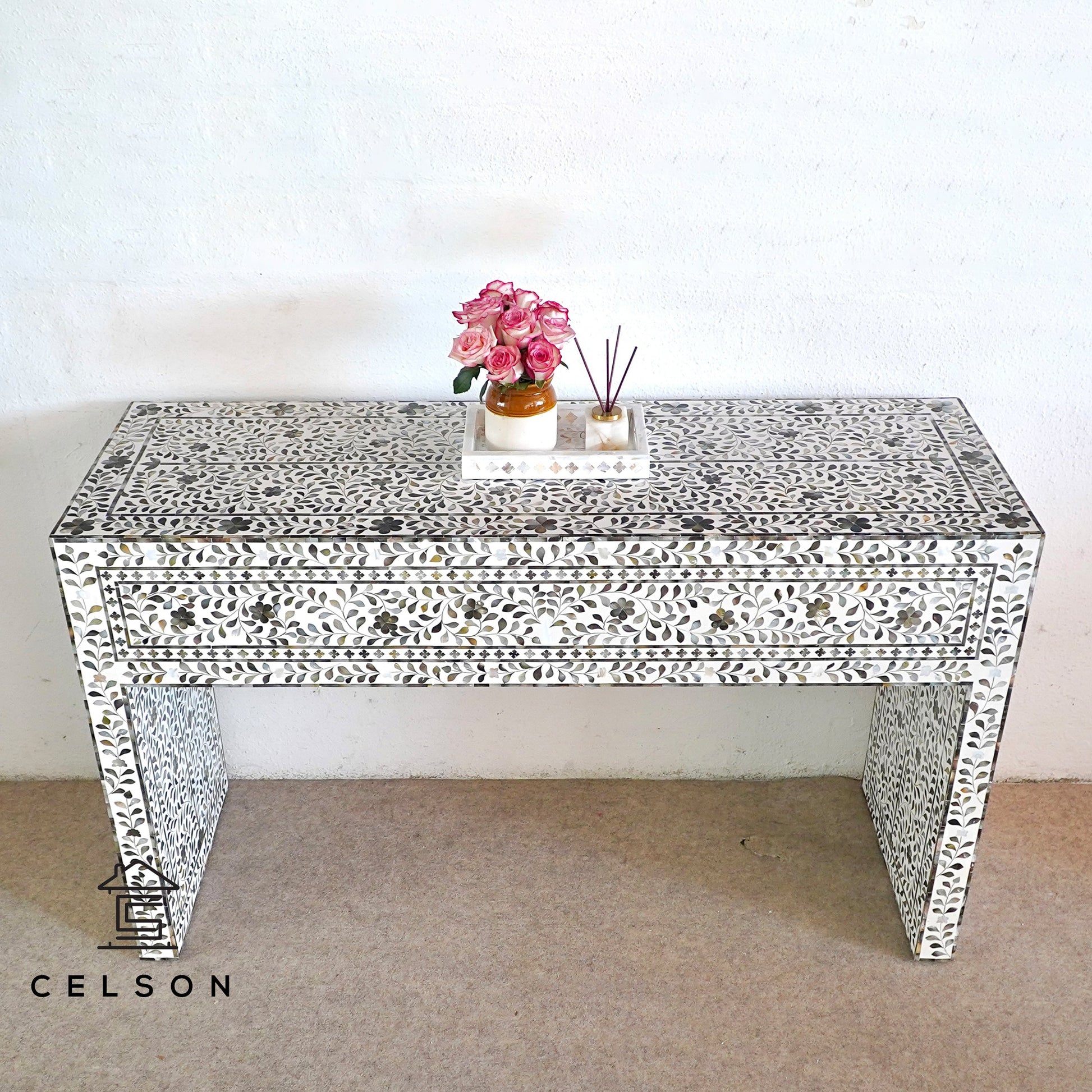 Alia Mother of Pearl Inlay Console Table