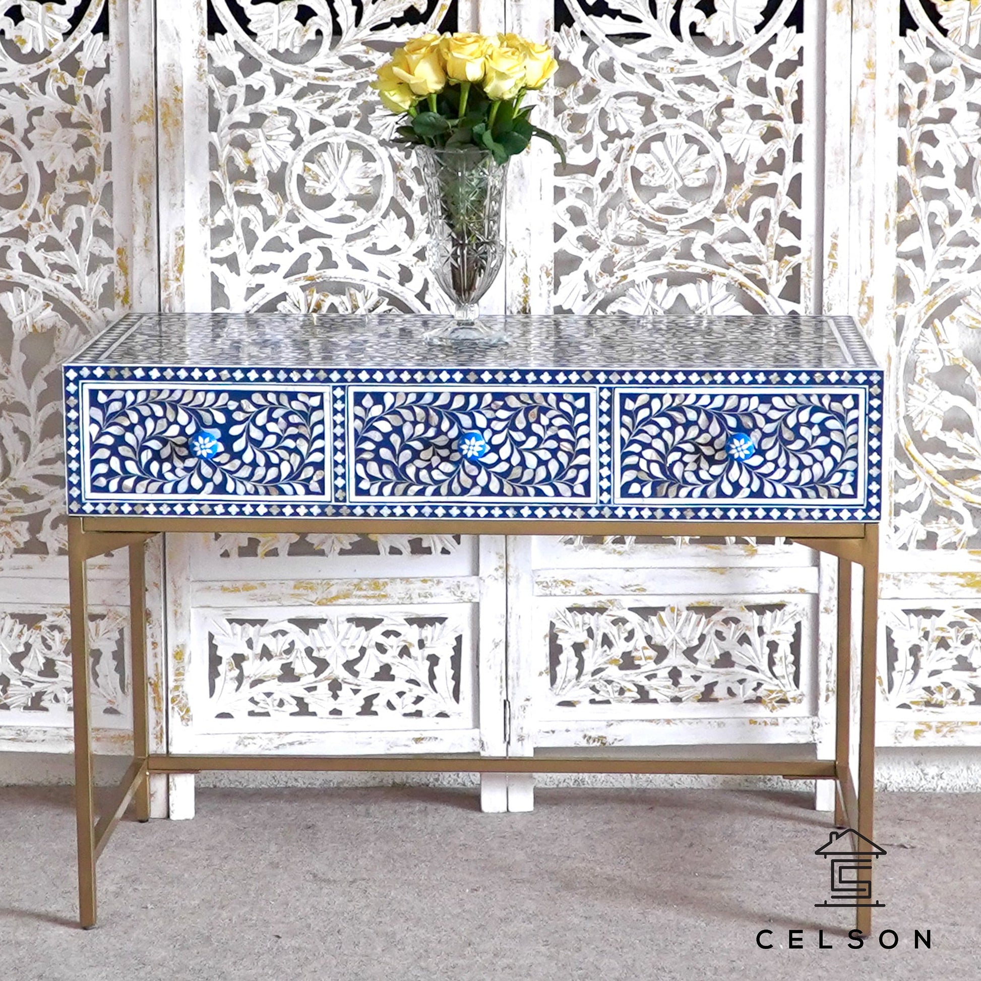 Michael Mother of Pearl Inlay Console Table