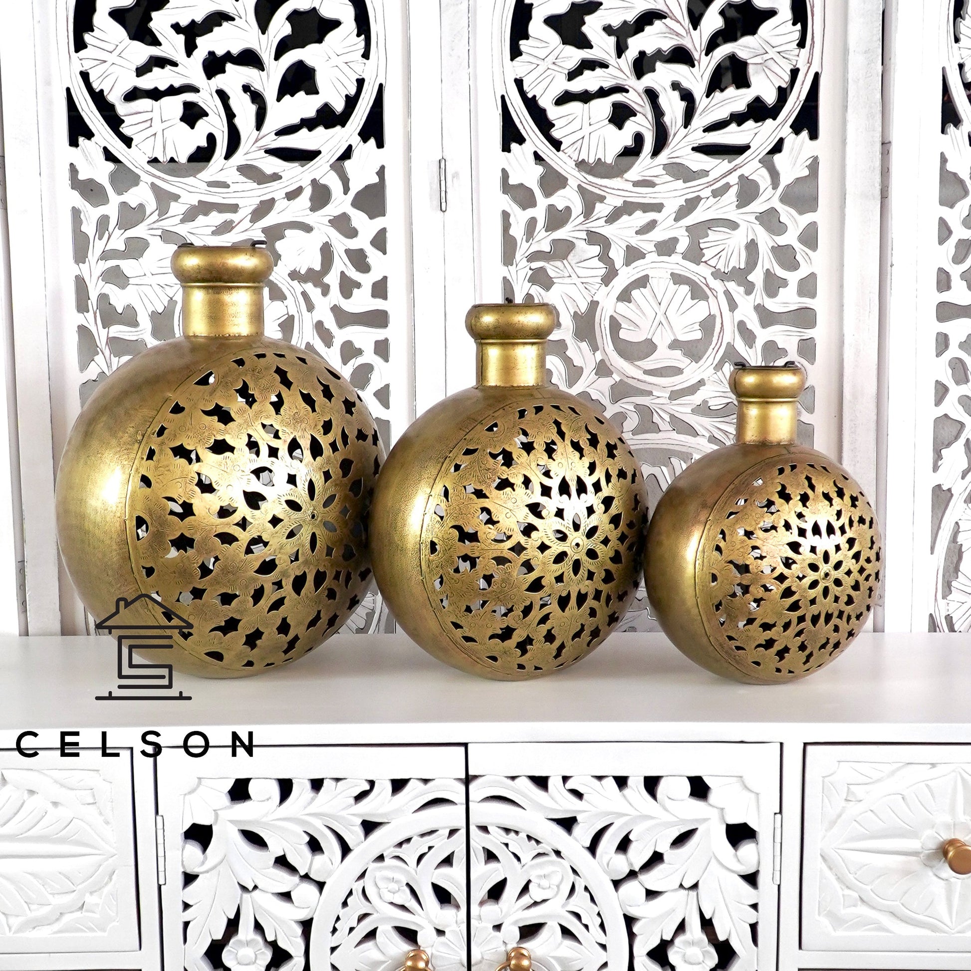 Rita Brass Finish Lantern