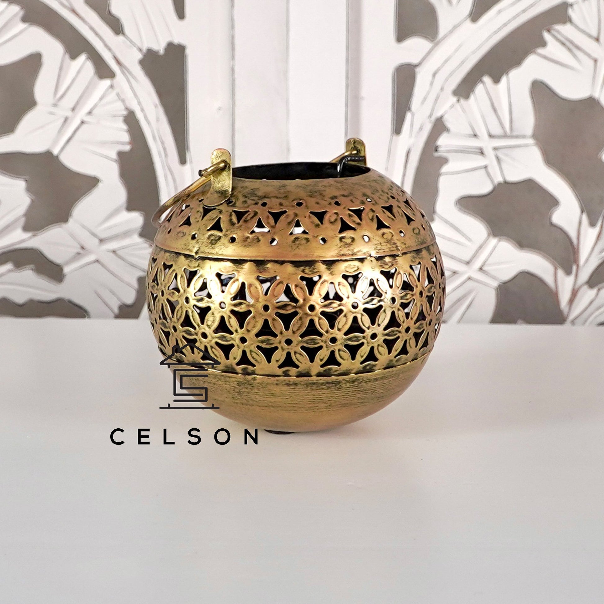Zahra Brass Finish Lantern