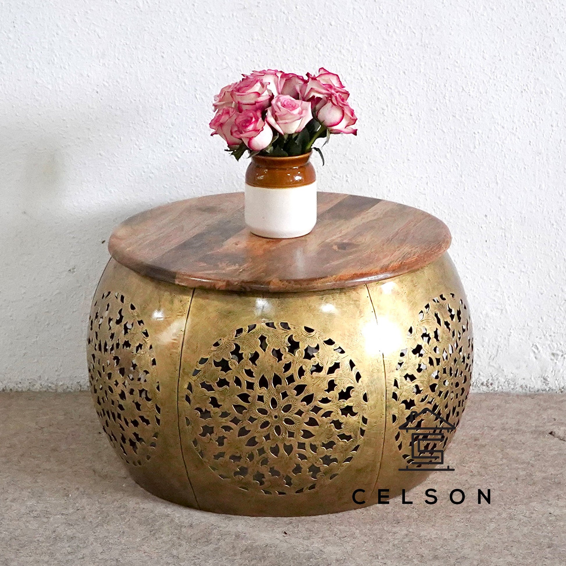 Lyra Brass Finish Coffee Table