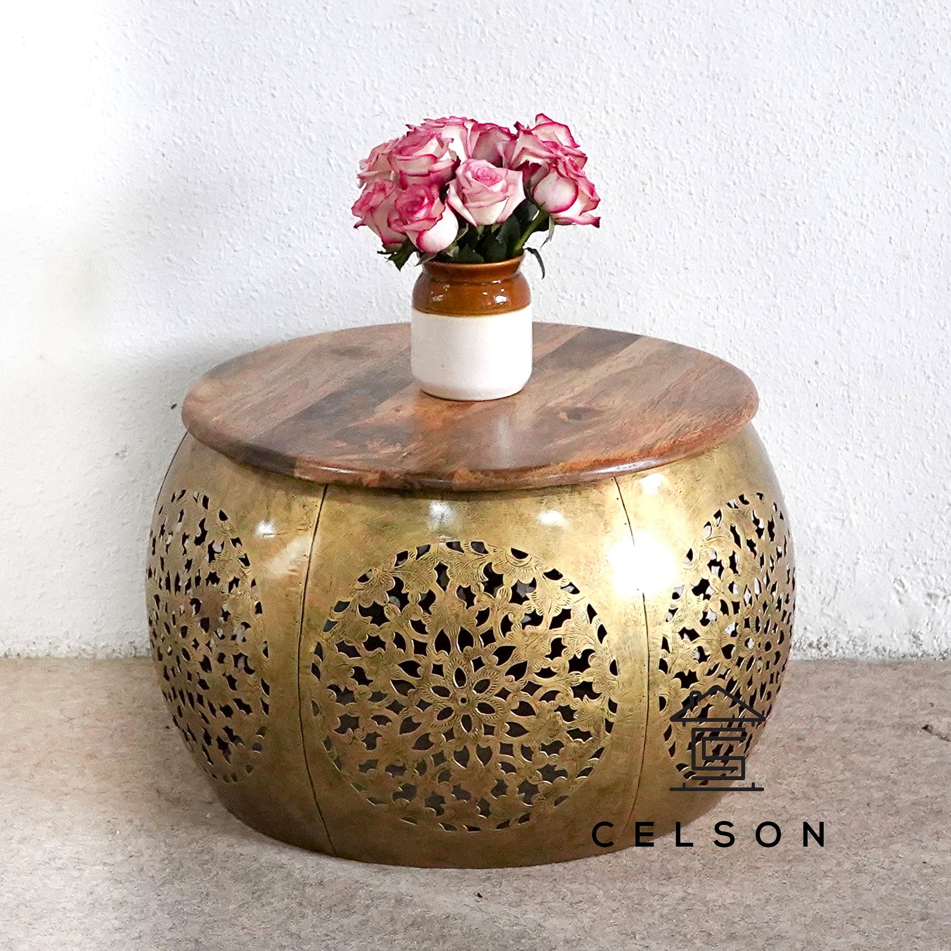 Lyra Brass Finish Coffee Table