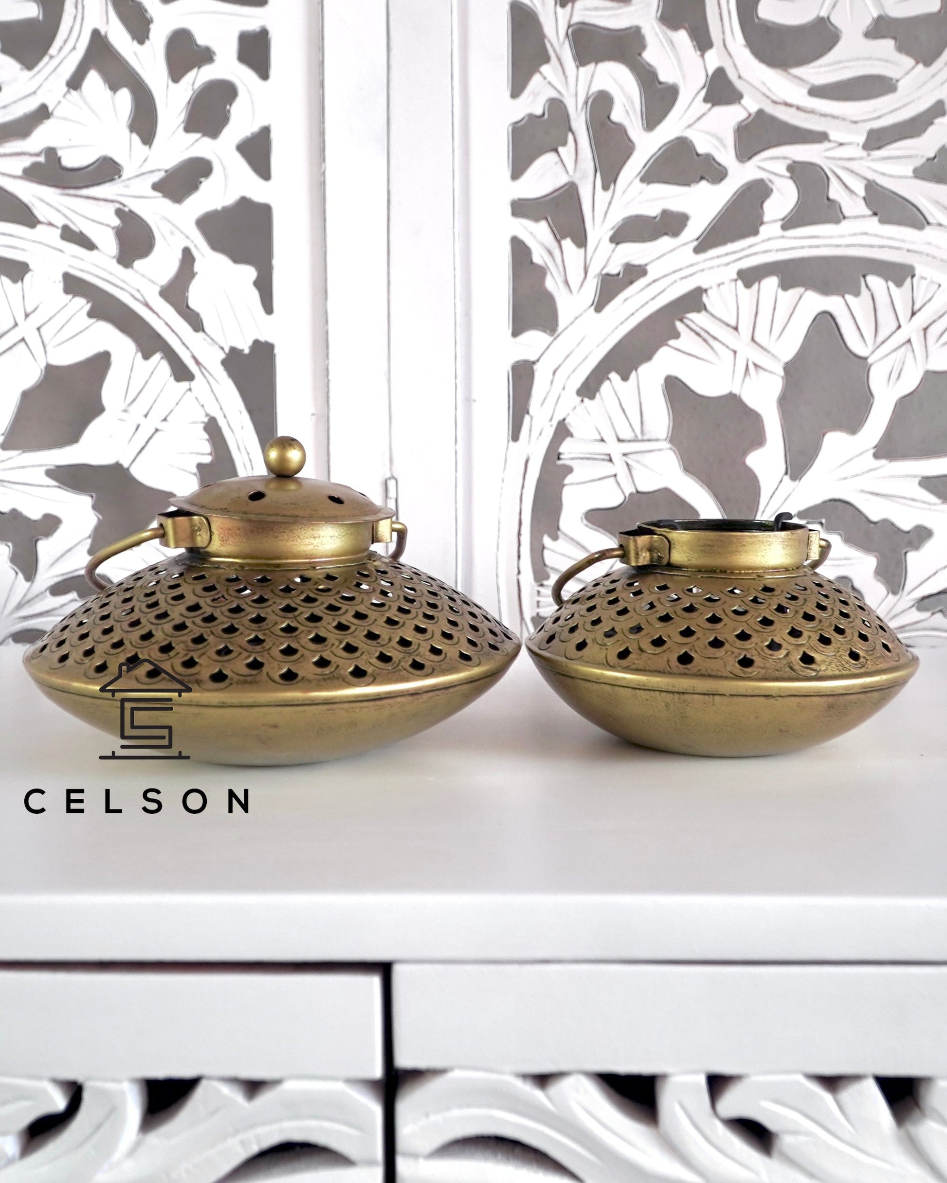 Fish Antique Brass Lantern