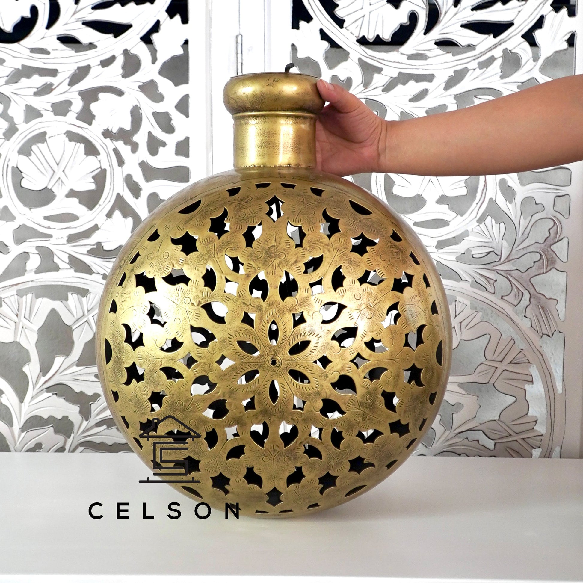 Rita Brass Finish Lantern