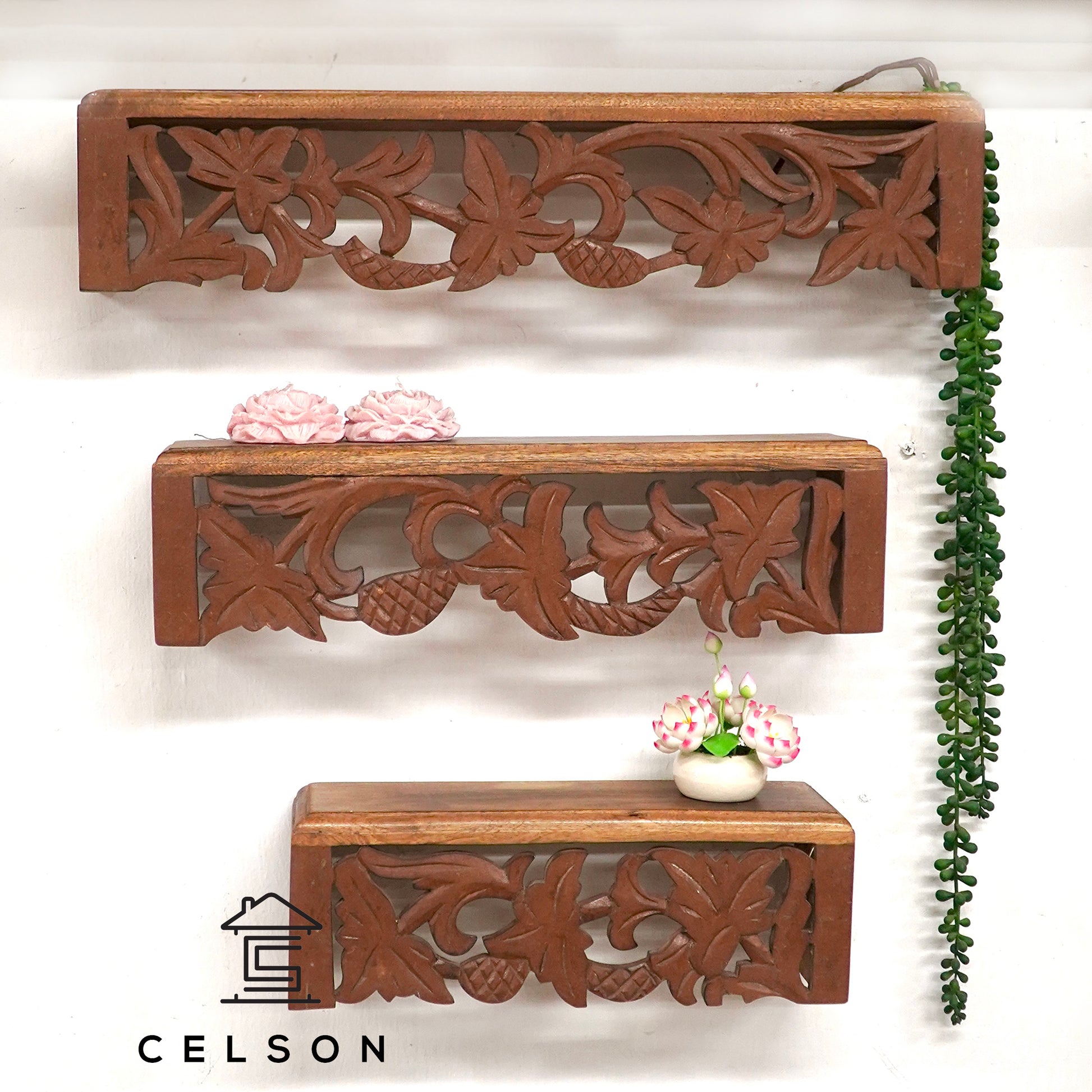 Megan Wooden Wall Shelves Set