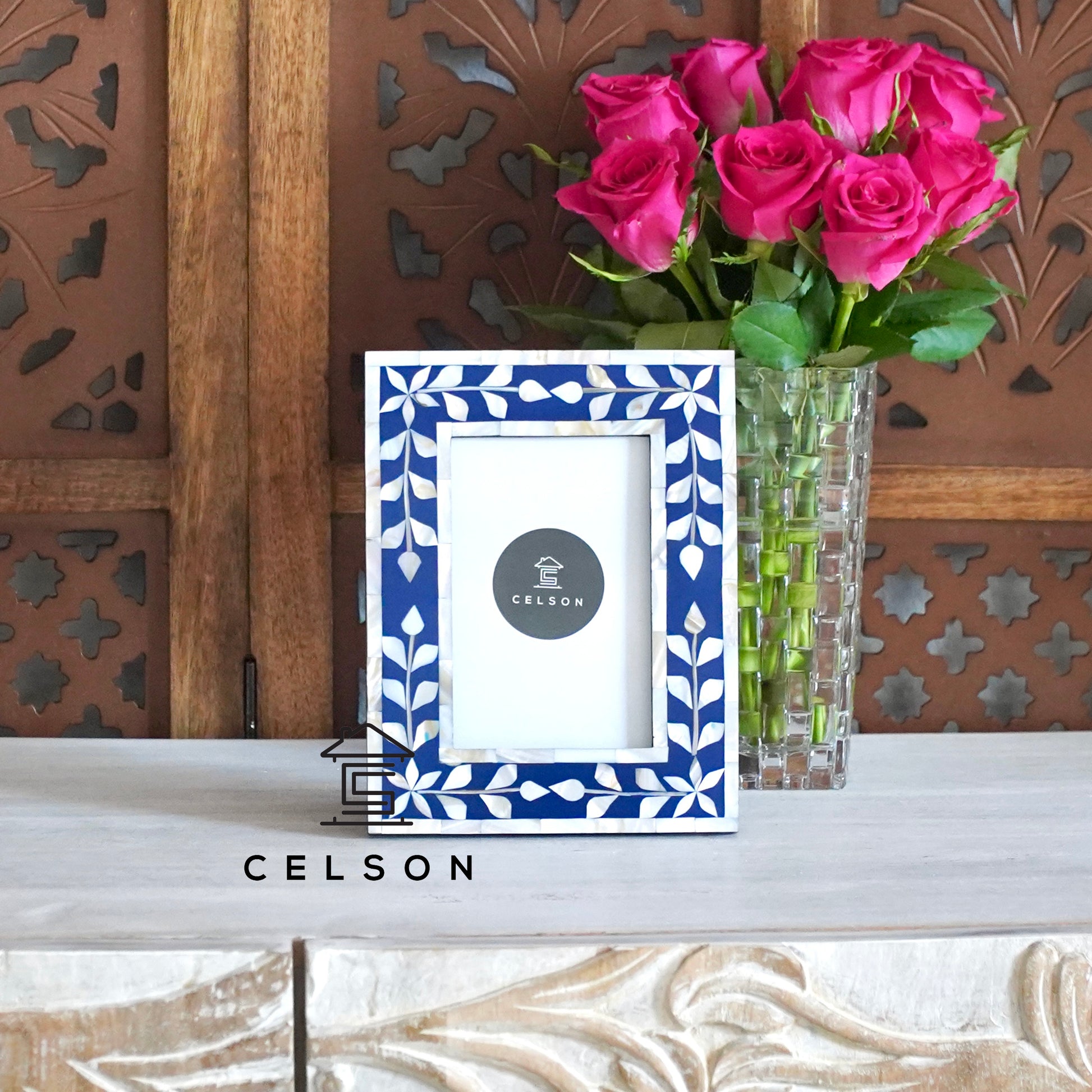 Dino Mother of Pearl Inlay Photo Frame